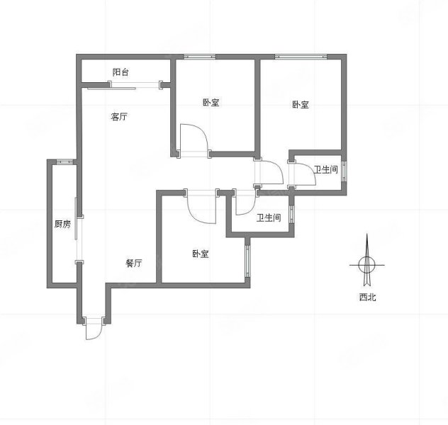 国美江天御府3室2厅2卫127.98㎡南北320万