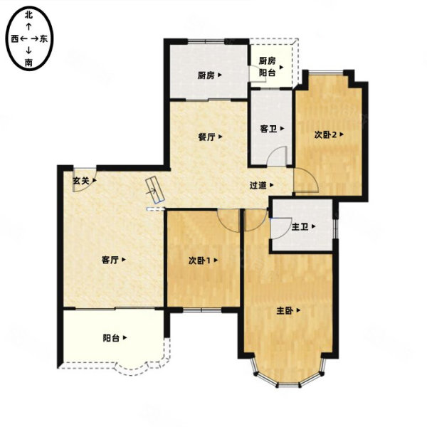 合生帝景湾3室2厅2卫143㎡南北175万