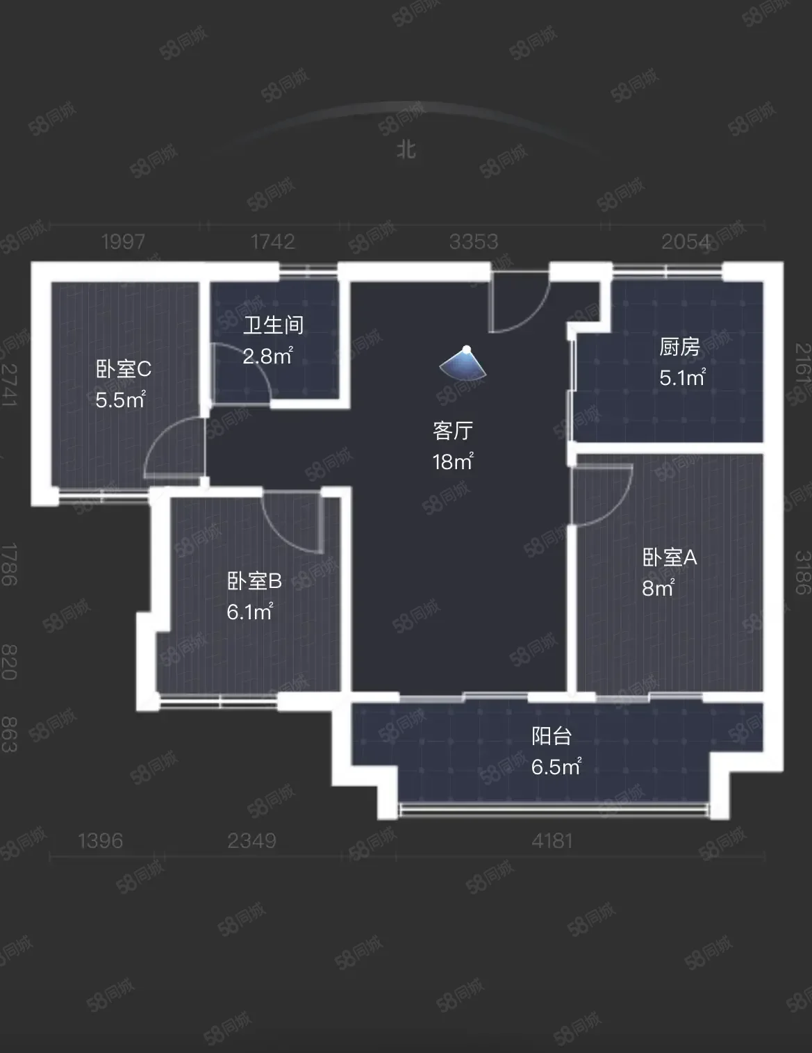 保利中交雲上3室2厅2卫78㎡南北200万