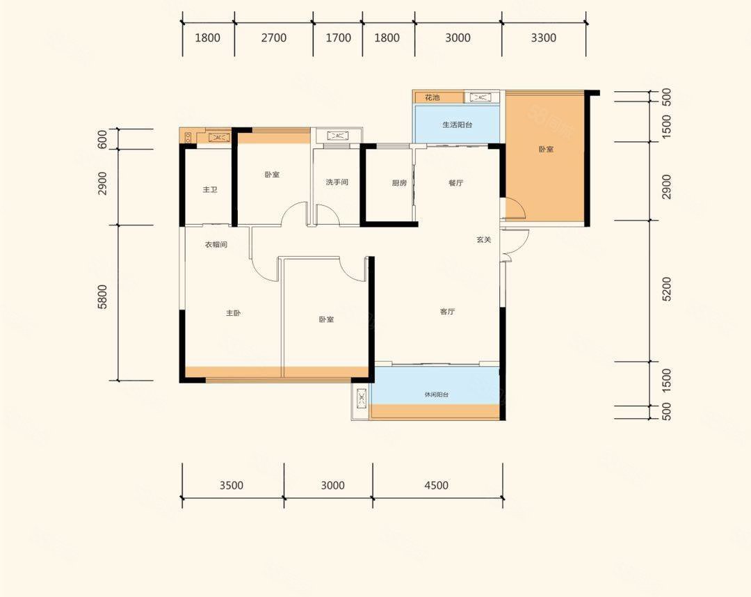 碧桂园衡州盛世4室2厅2卫131.85㎡南北103万