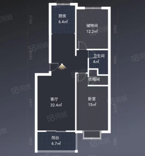 博仕名筑2室2厅2卫99㎡南北106万