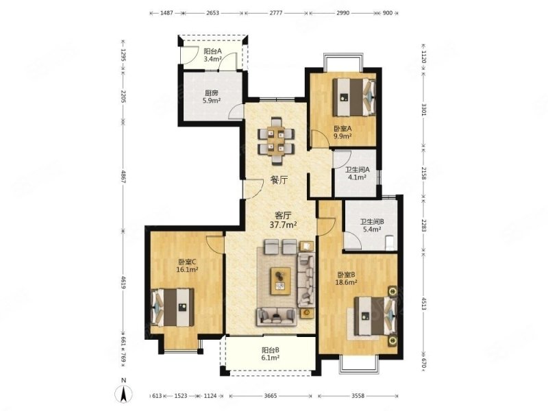 金泉小区3室2厅2卫143.32㎡南北360万