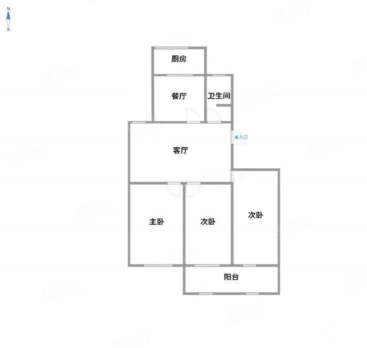 九州方圆3室2厅1卫110㎡南北50万
