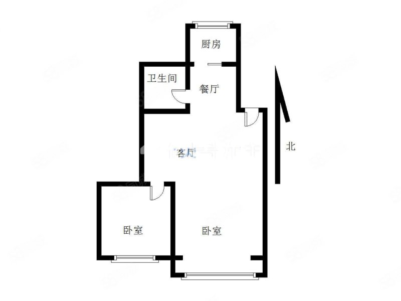 宁澜花园2室2厅1卫82.39㎡南北51万