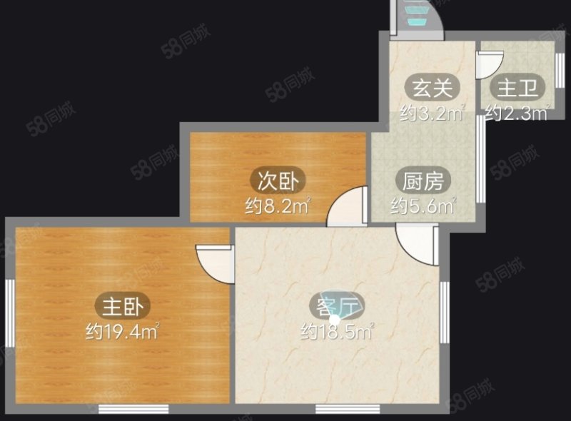 芦沟桥村1-9,14,19,37-39号小区2室1厅1卫50㎡南北20万