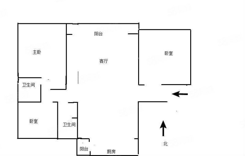楚雄碧桂园公寓3室2厅2卫126㎡南北58.8万