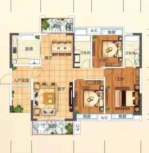 金域豪廷3室2厅2卫112㎡南北70万