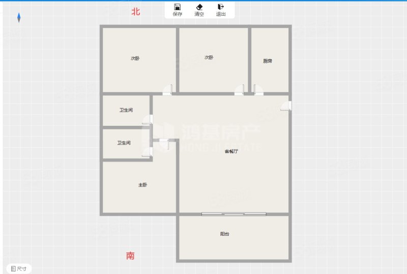 中骏尚城3室2厅2卫109.45㎡南北165万