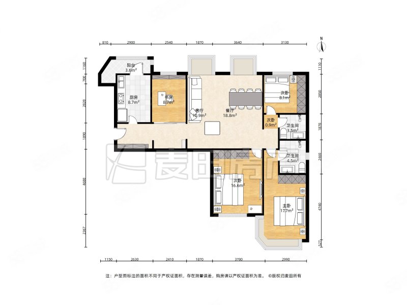 世方豪庭3室2厅2卫174.85㎡南北1460万