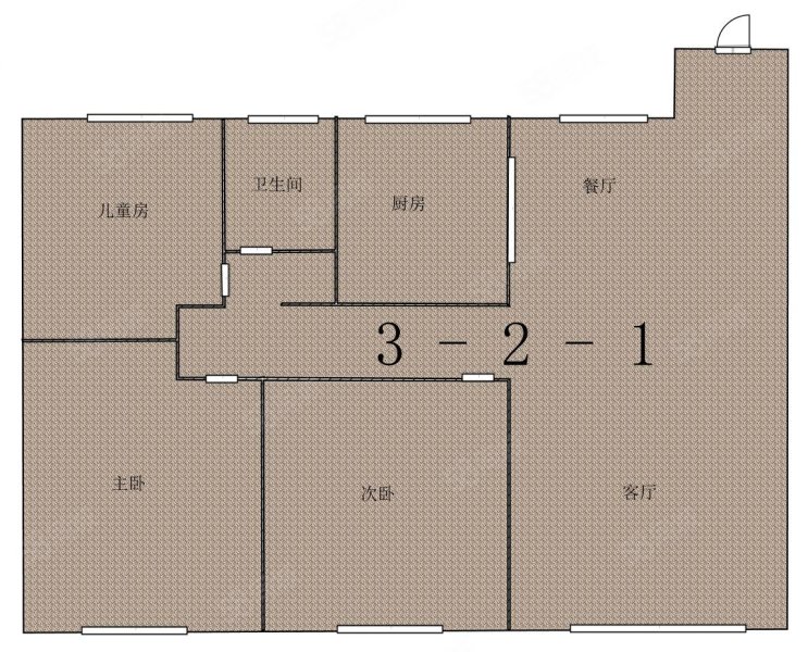 吾悦华府3室2厅1卫98㎡南北85万