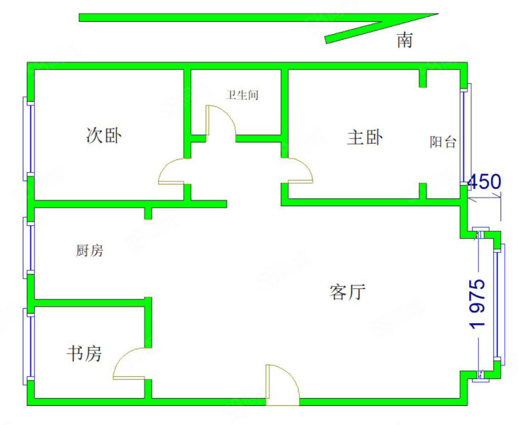 东方华城3室2厅1卫109.5㎡南北76.8万