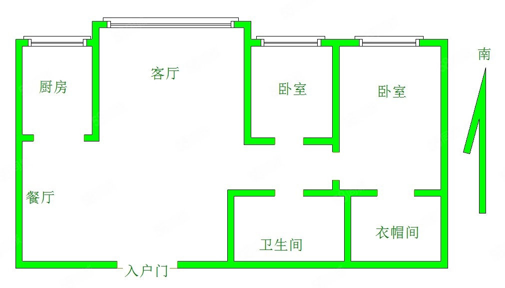 希望红星新城2室1厅1卫94㎡南北73万