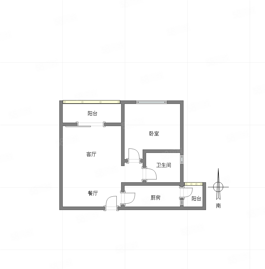 龙城静园1室1厅1卫57㎡南北49万