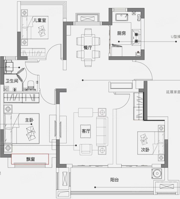 奥园东璟里3室2厅1卫99㎡南北83万