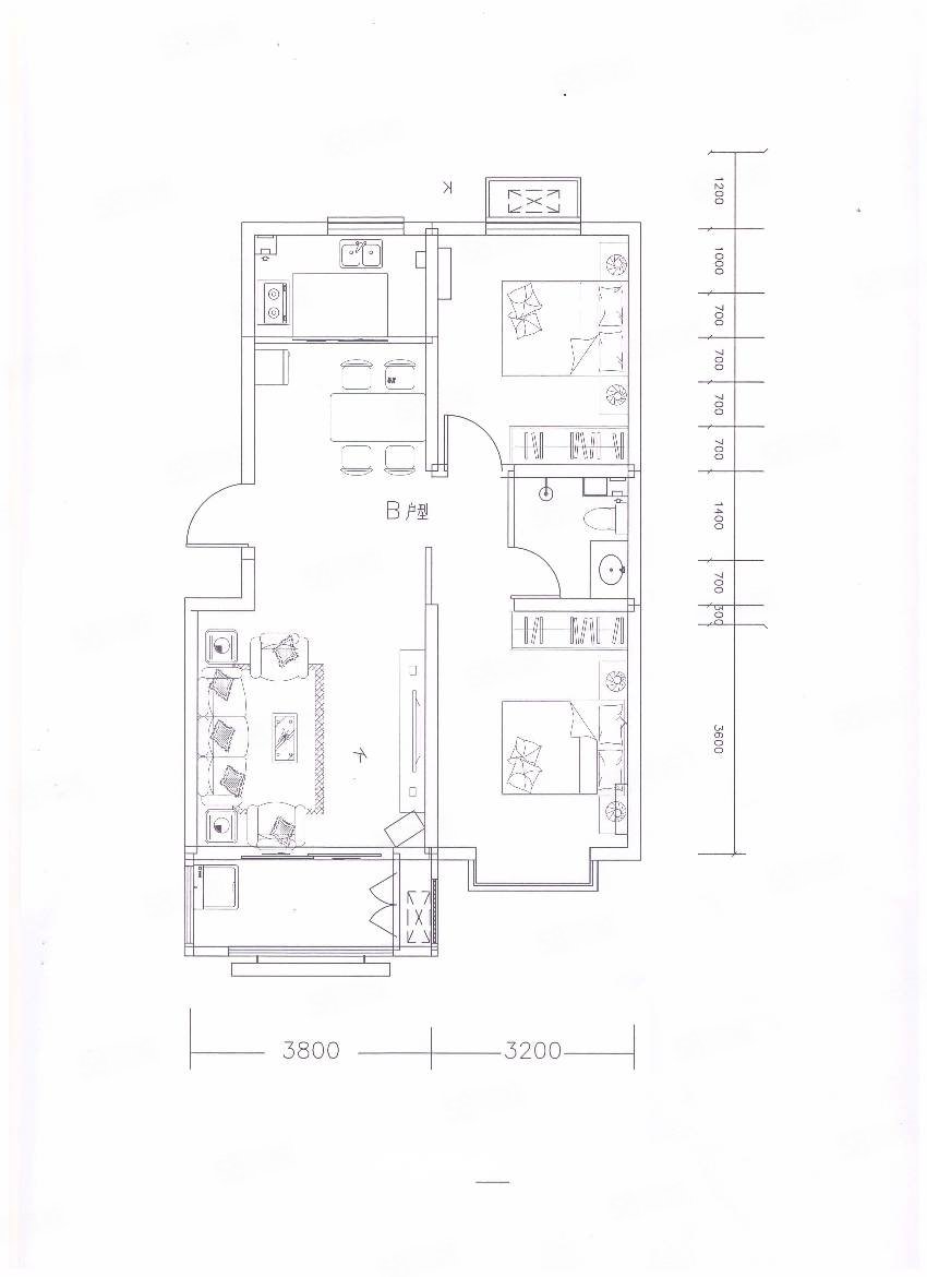 金盛悦府2室2厅1卫92㎡南北101万