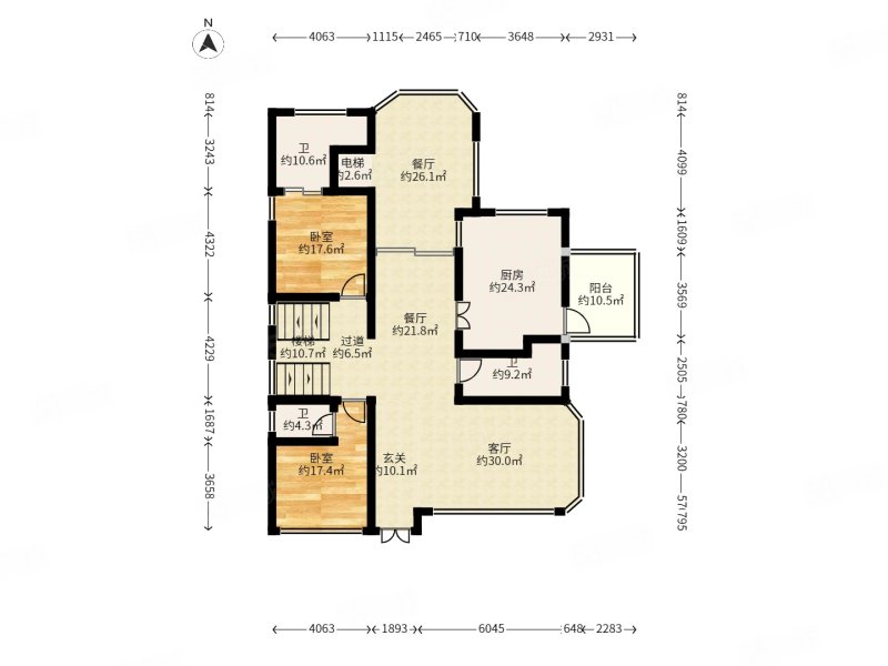 莱蒙城(别墅)5室3厅3卫590.02㎡南北1799万