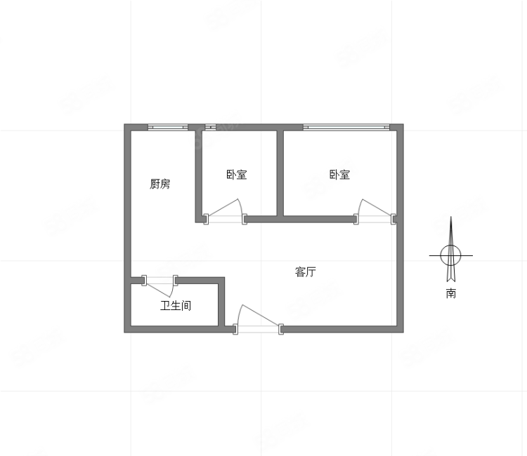 九鼎名都2室1厅1卫45㎡南55万