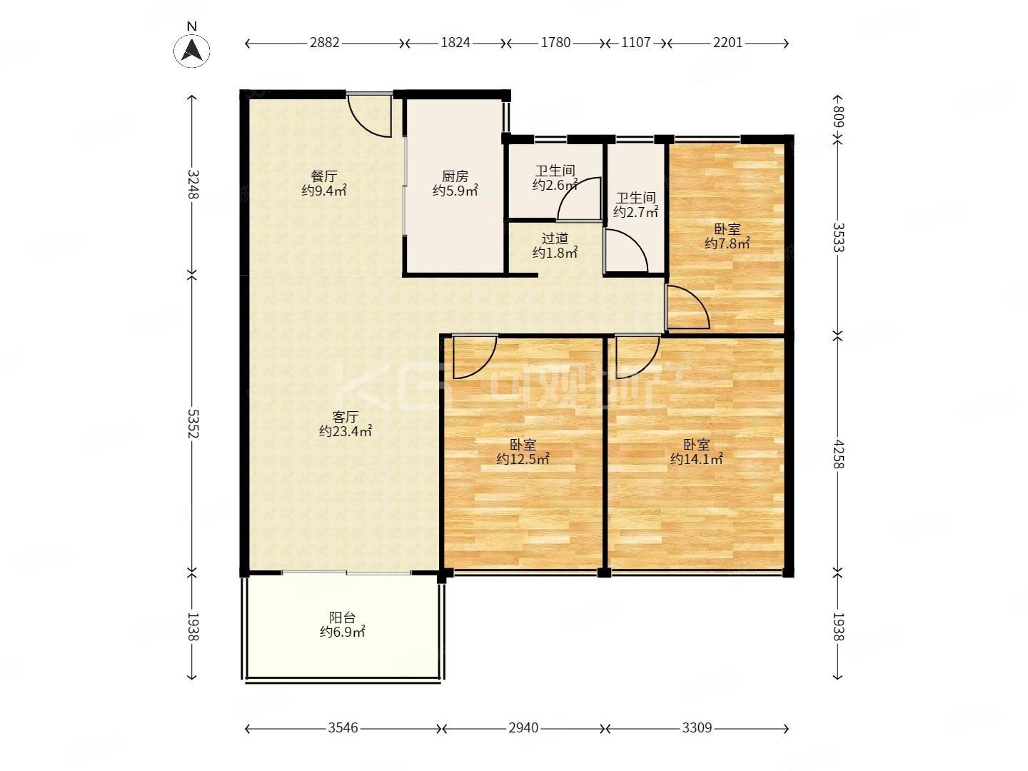 融信白宫3室2厅1卫95㎡南210万