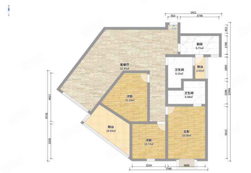 梅花山庄湖畔之星3室2厅2卫132.19㎡西南448万