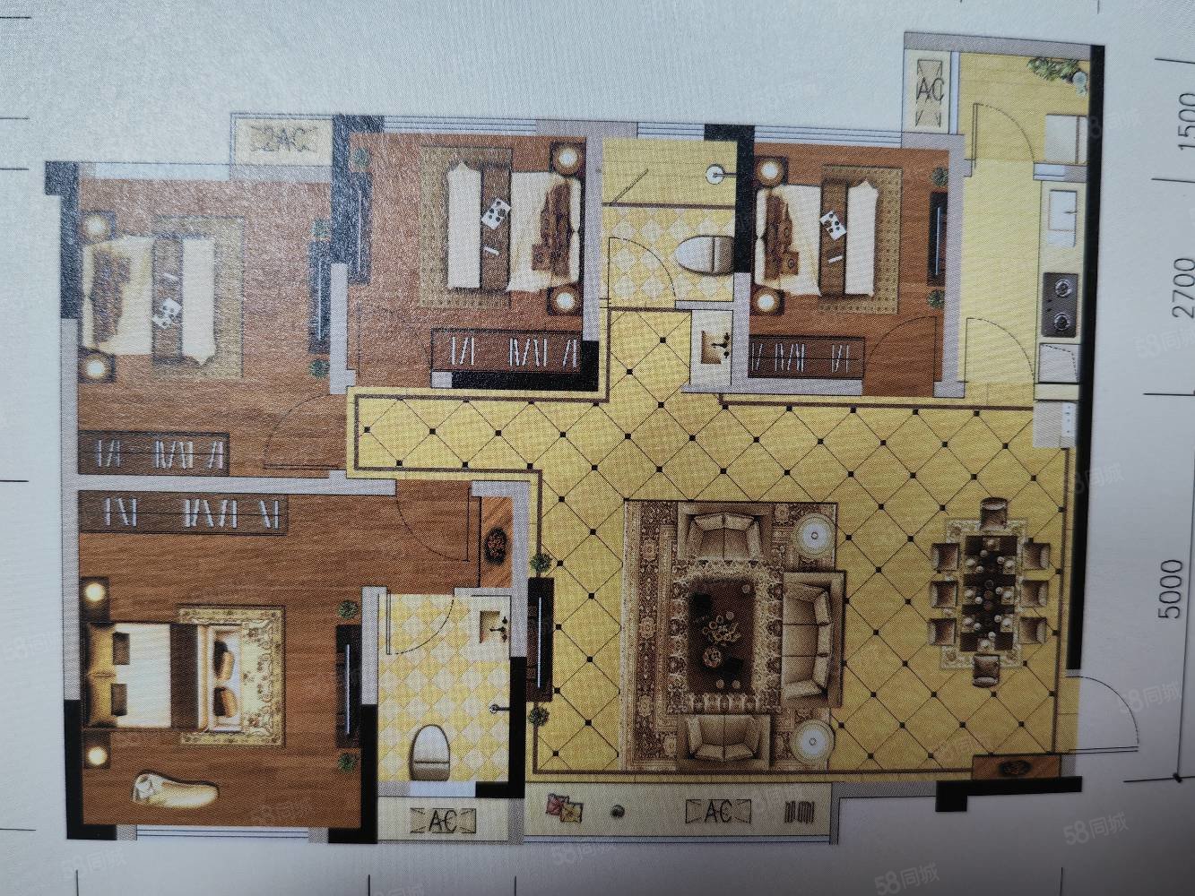 【10图】远达盛景 使用面积100平 视野好 户型方正 拎包入住,远达盛景