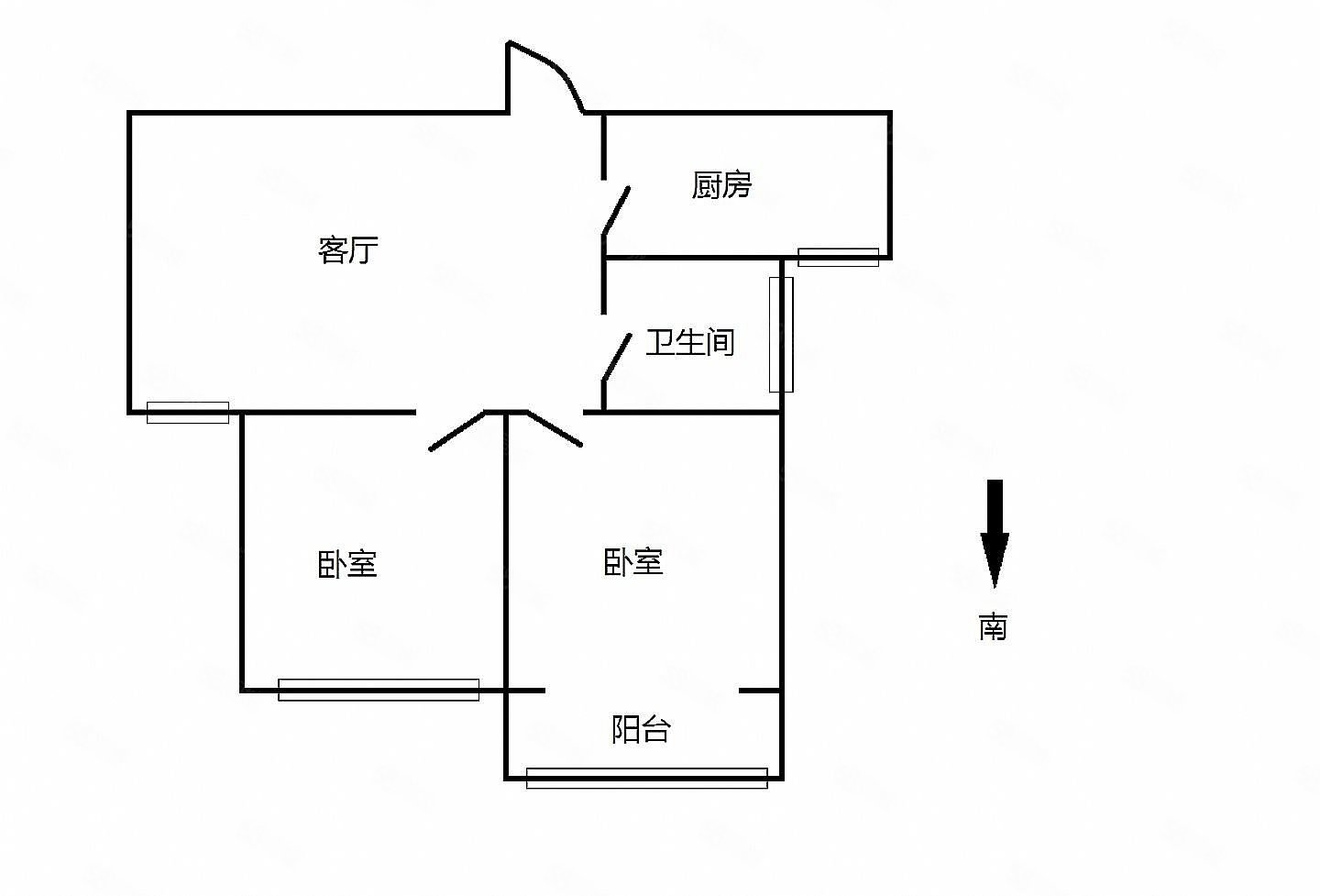 吉祥佳苑2室2厅1卫86.59㎡南北45万