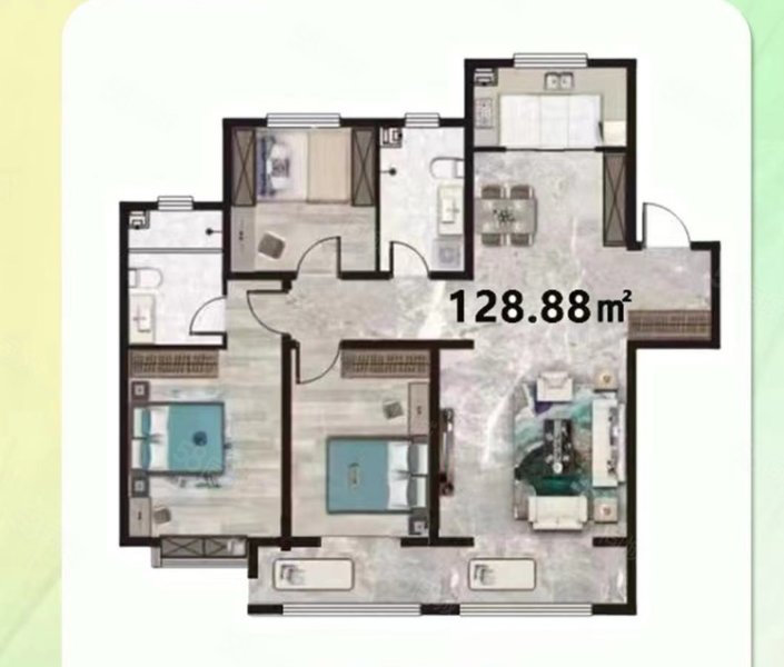 仙庭湖畔3室2厅2卫128㎡南北38万