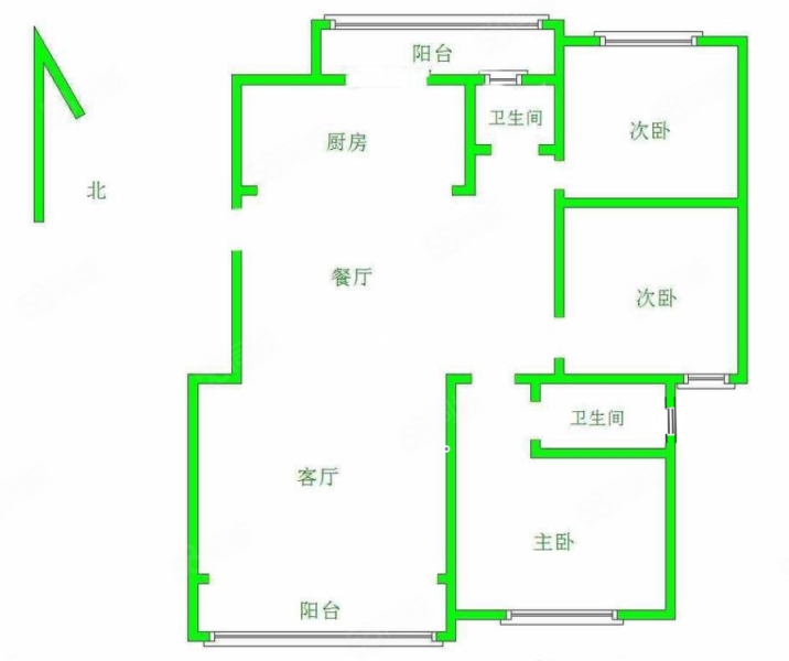 半岛华府3室2厅2卫115.19㎡南170万