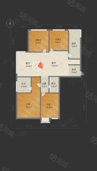 新周家园4室2厅2卫143.7㎡南北129万