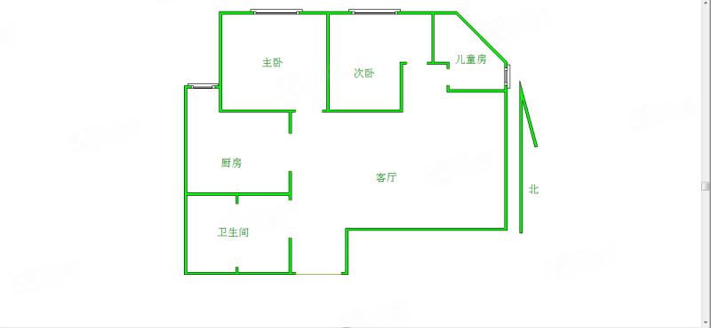 惠嘉公寓2室2厅1卫95㎡东北420万