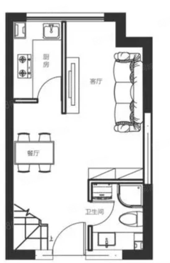 飞宇金伦花园三期1室2厅1卫94㎡南北33.8万