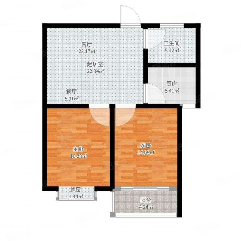 装饰公司家属院2室1厅1卫69㎡南北133万