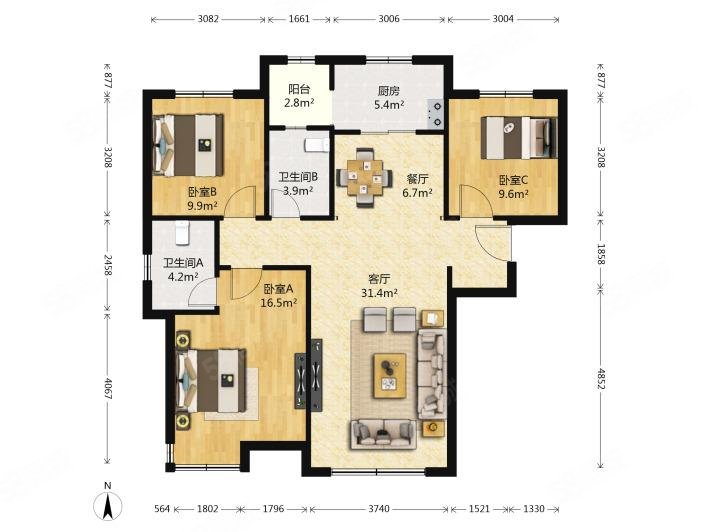 一平再降700元!香域水岸!园心!139平!3房2!就香阳
