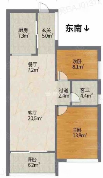 旭日印象3室2厅1卫81㎡南69.9万