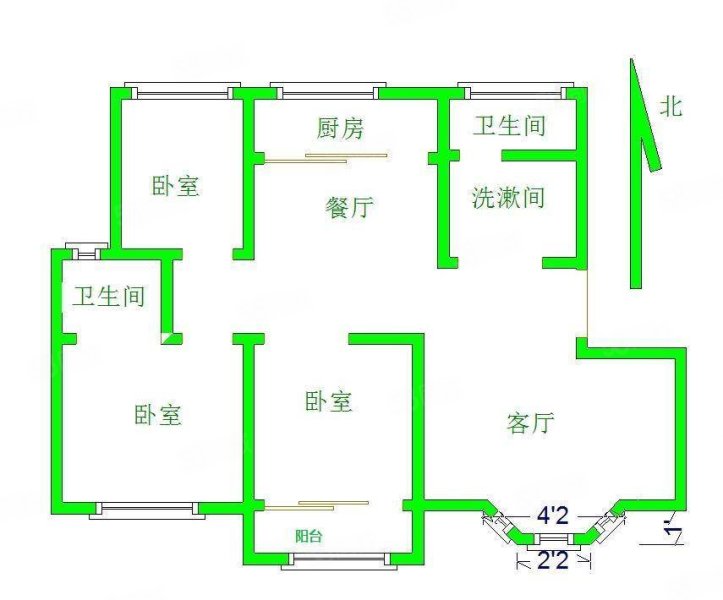 学府花园(莲池)3室2厅2卫135.87㎡南北135万