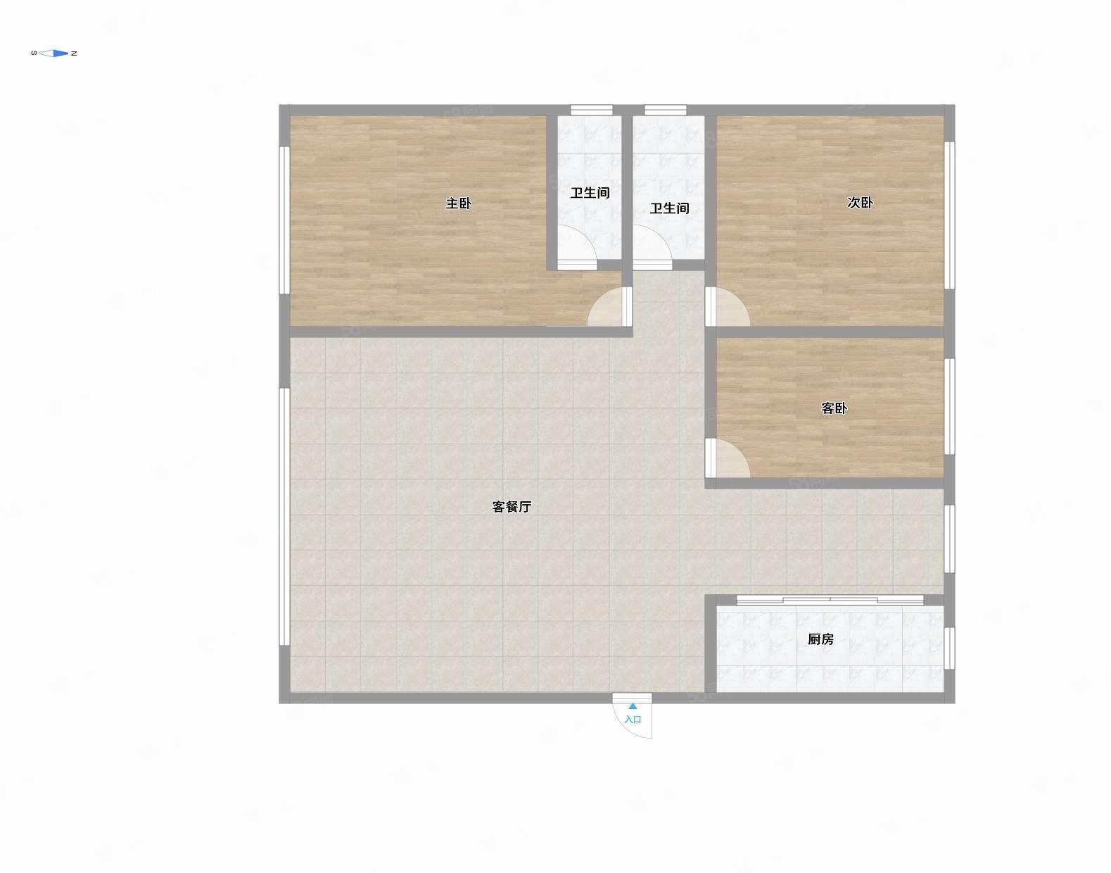 天门小区3室2厅1卫120㎡南北43万