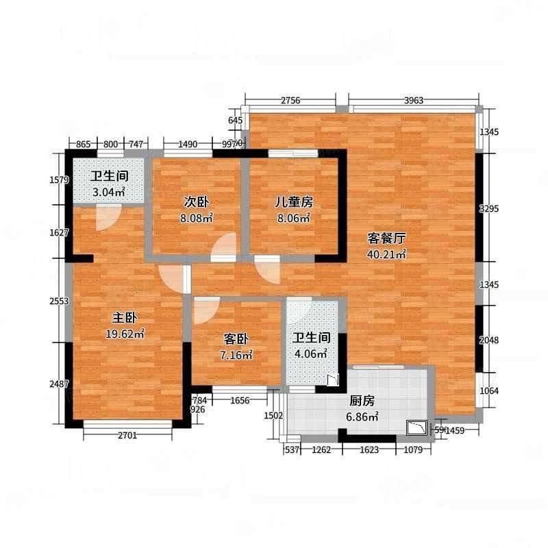 建发阳光城4室2厅2卫121㎡南56.8万