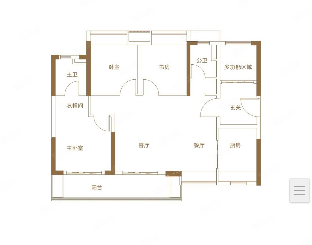 锦屏山壹号4室2厅2卫110.75㎡南北110万