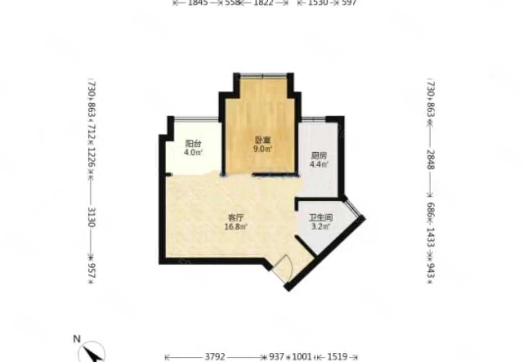 吉盟天下二期1室1厅1卫46.86㎡东23.8万