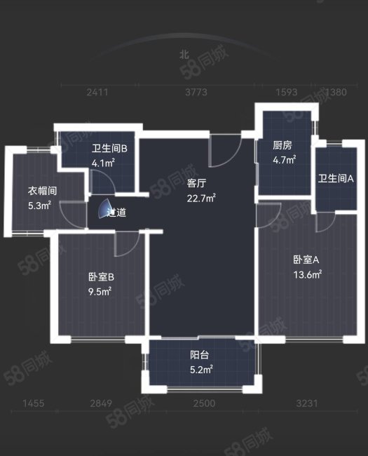 德信爱琴海岸(北区)3室2厅2卫87.79㎡南220万