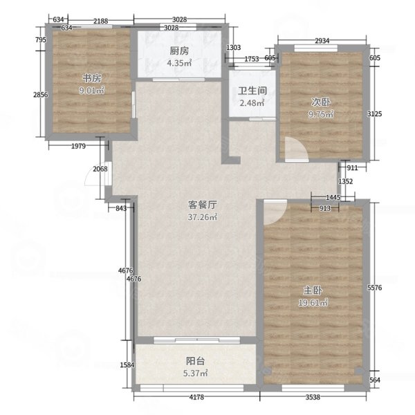 君瑞城3室2厅1卫124㎡南132.8万