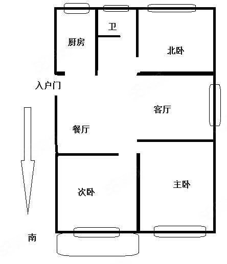 香格里文景3室2厅1卫101㎡南北113万