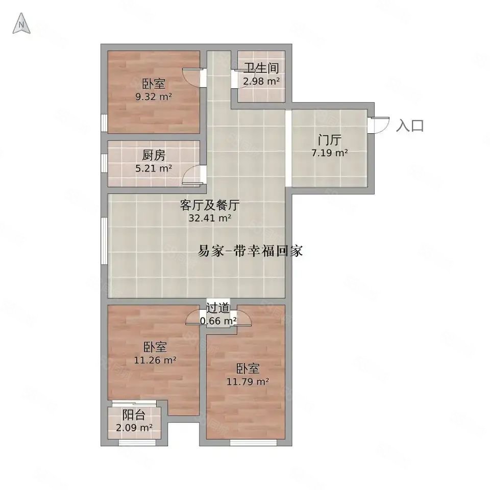 泰山公馆4室2厅1卫118.5㎡南北68.9万