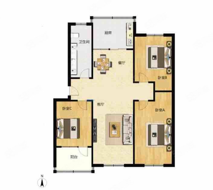 科技苑庭兰村3室2厅1卫115㎡南78万