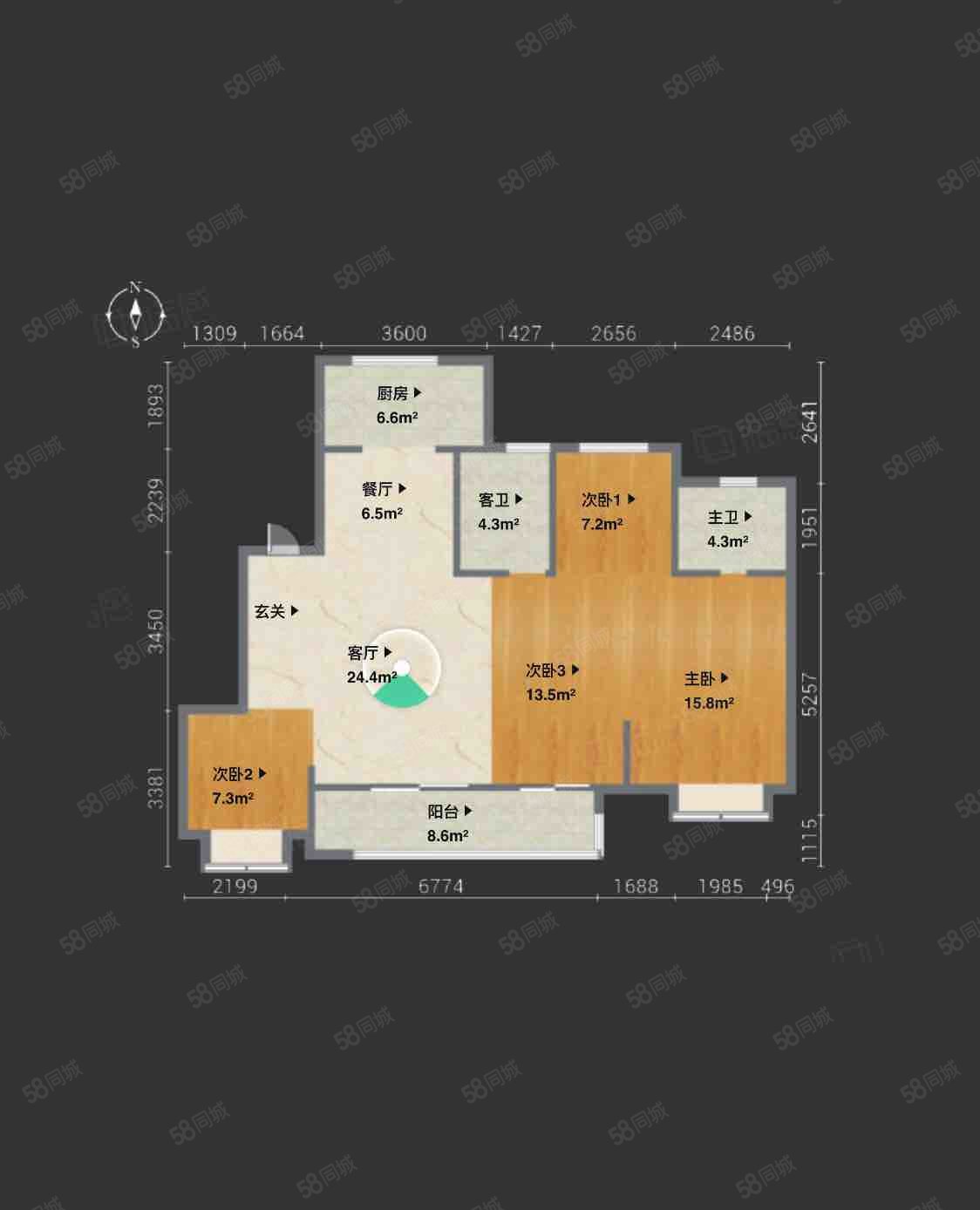 湖成大境4室2厅2卫128㎡南285万