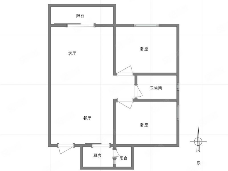 恒基翔龙江畔2室2厅1卫81㎡南115万