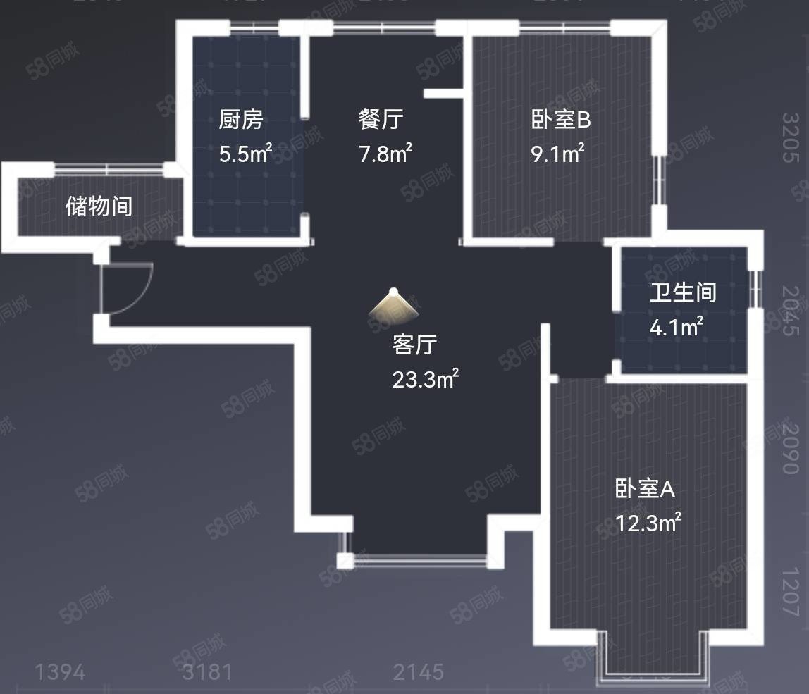 旺城温莎郡3室2厅1卫92.46㎡南北79万