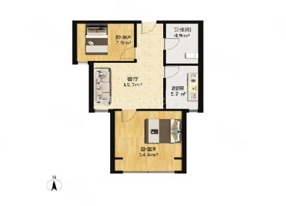 東亞印象臺(tái)湖2室1廳1衛(wèi)64㎡南165萬