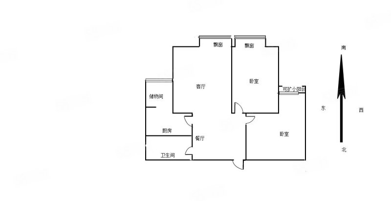 中胜云城2室2厅1卫96.59㎡南75万