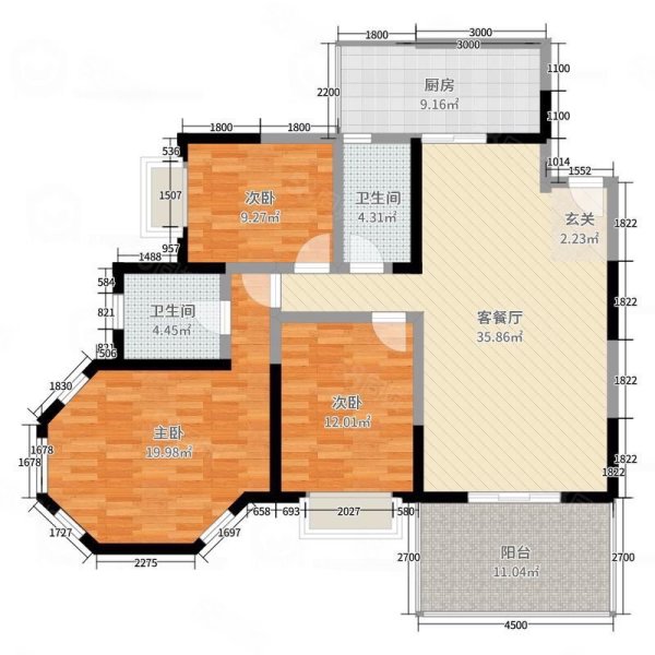 四川绵阳游仙五里堆香榭里大道南方向3室2厅2卫140㎡总价126万