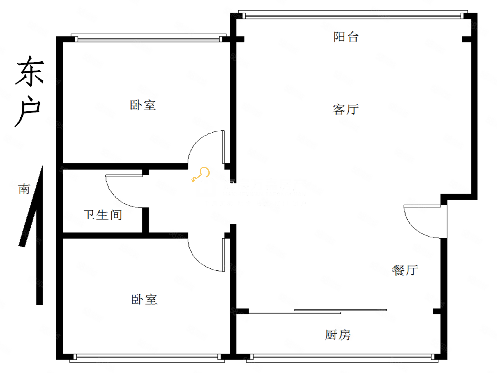 恒泰小区2室2厅1卫98㎡南北19万